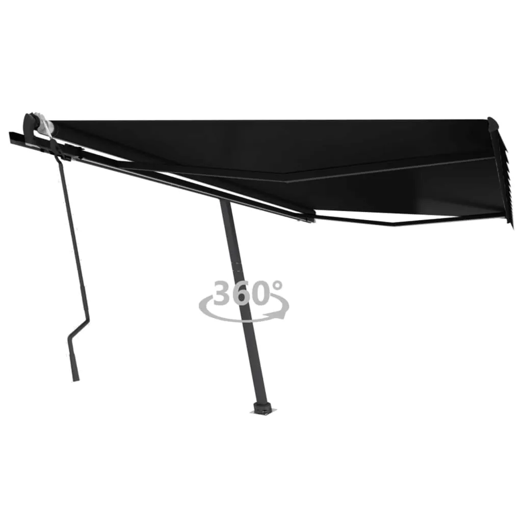 vidaXL Tenda da Sole Retrattile Manuale con Palo 400x300 cm Antracite