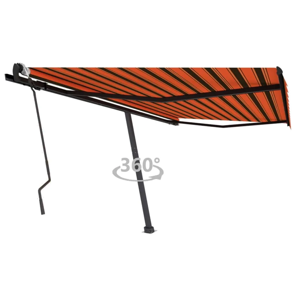 vidaXL Tenda da Sole Manuale con Palo 400x300 cm Arancione/Marrone