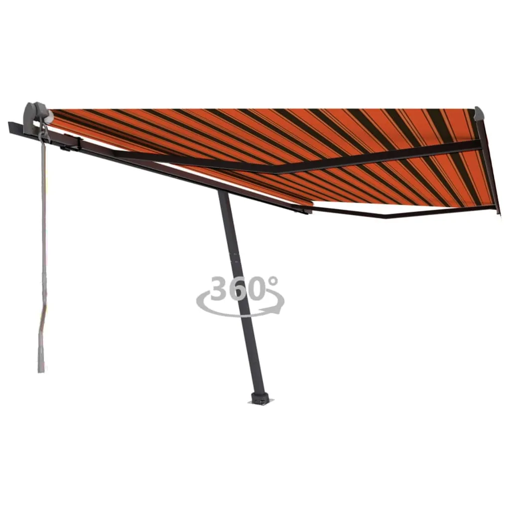 vidaXL Tenda Retrattile Automatica con Palo 400x300 cm Arancio Marrone