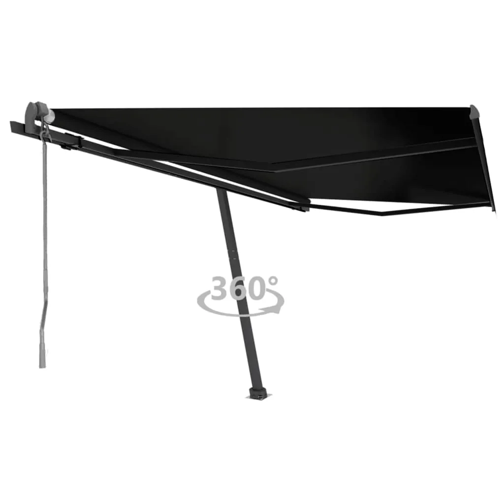 vidaXL Tenda Sole Retrattile Automatica con Palo 400x350 cm Antracite