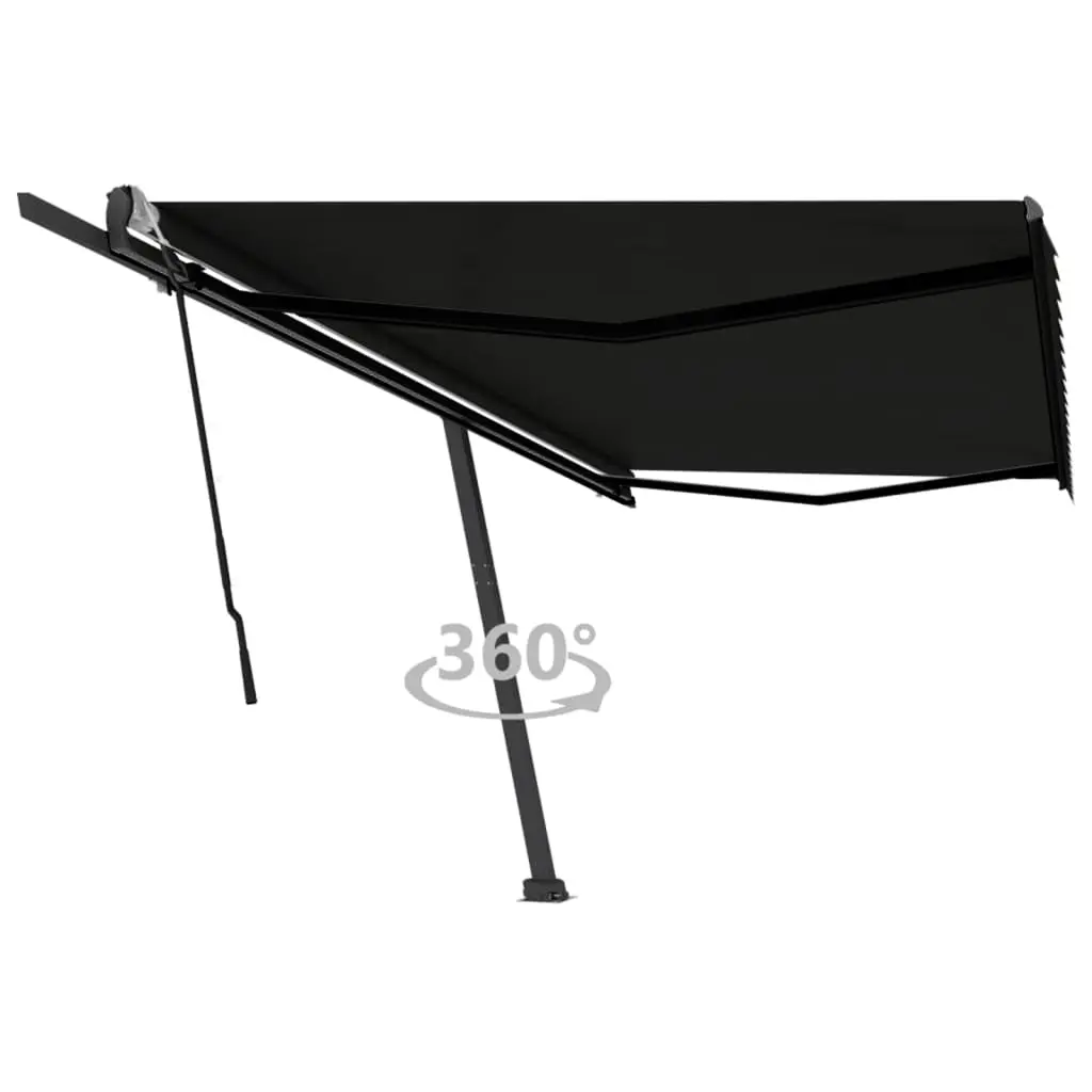 Tenda Sole Retrattile Manuale con Palo 500x350 cm Antracite