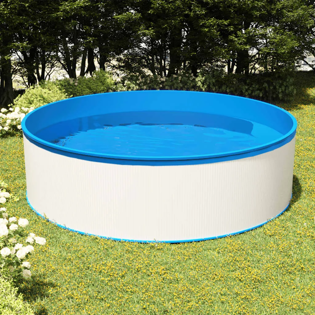 vidaXL Piscina Fuori Terra con Skimmer e Pompa Sospesi 350x90cm Bianca