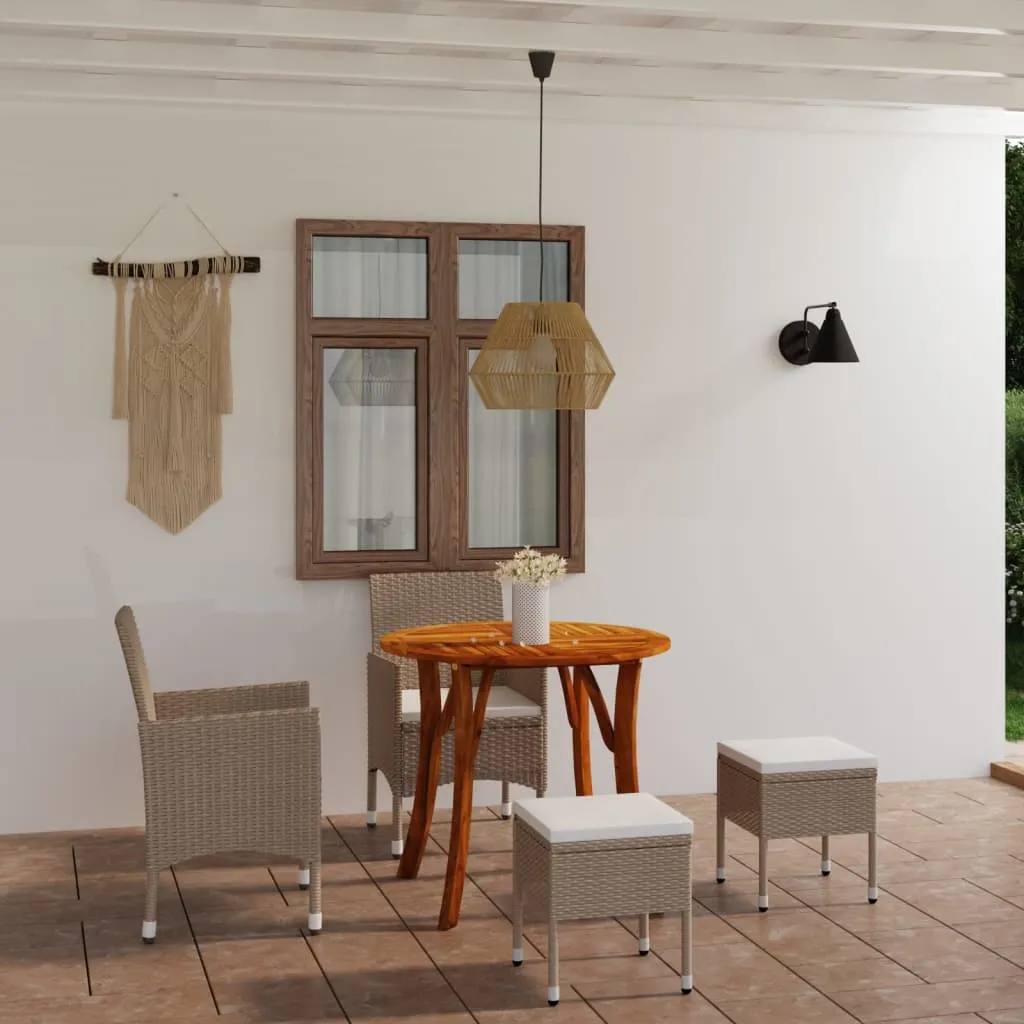 vidaXL Set Mobili da Pranzo per Giardino 5 pz Beige 