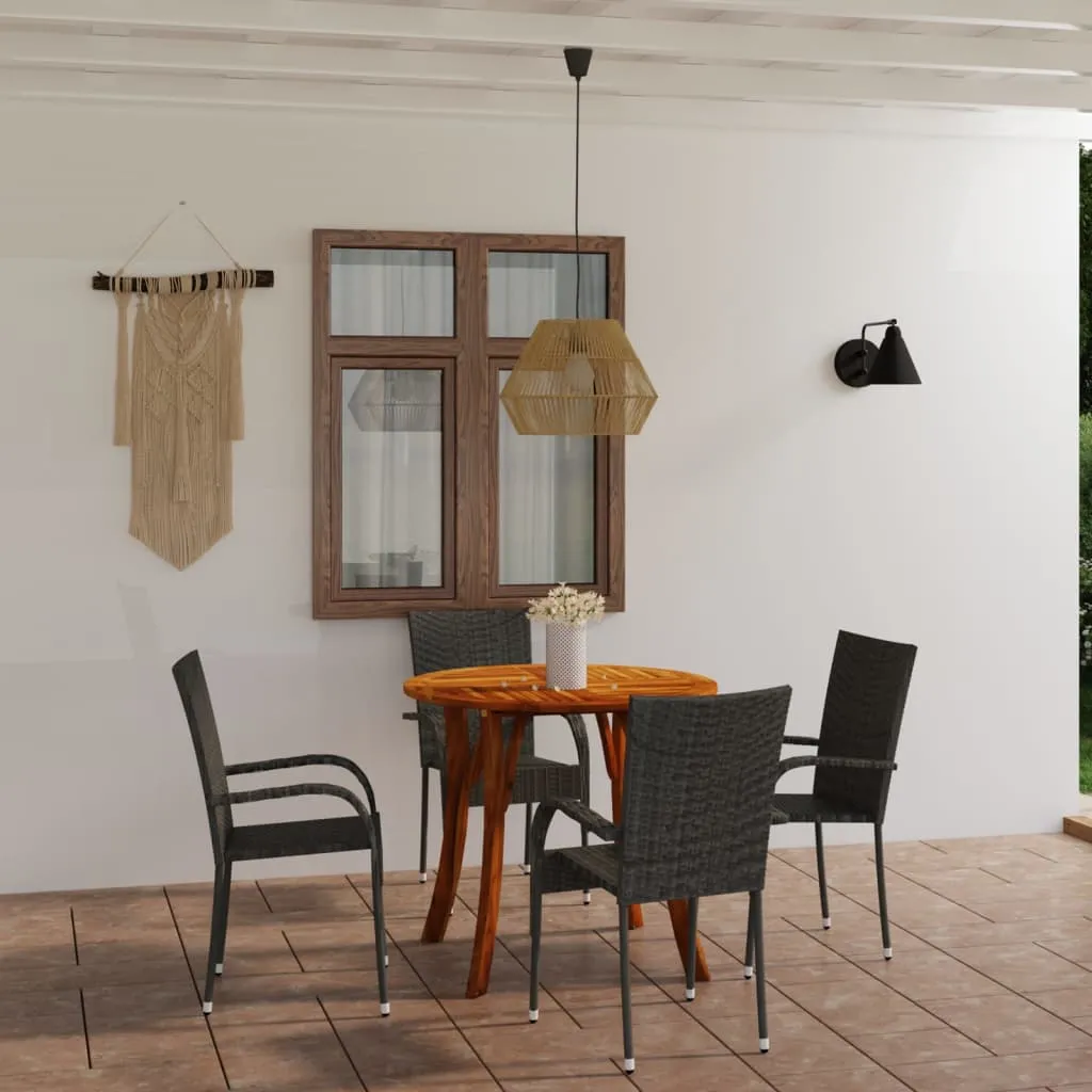 vidaXL Set Mobili da Pranzo per Giardino 5 pz Grigio