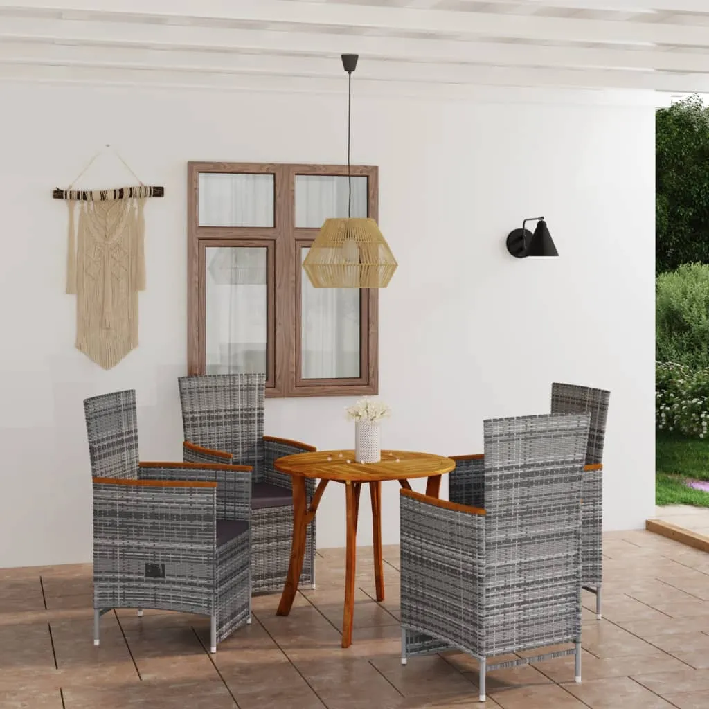 vidaXL Set Mobili da Pranzo per Giardino 5 pz Grigio