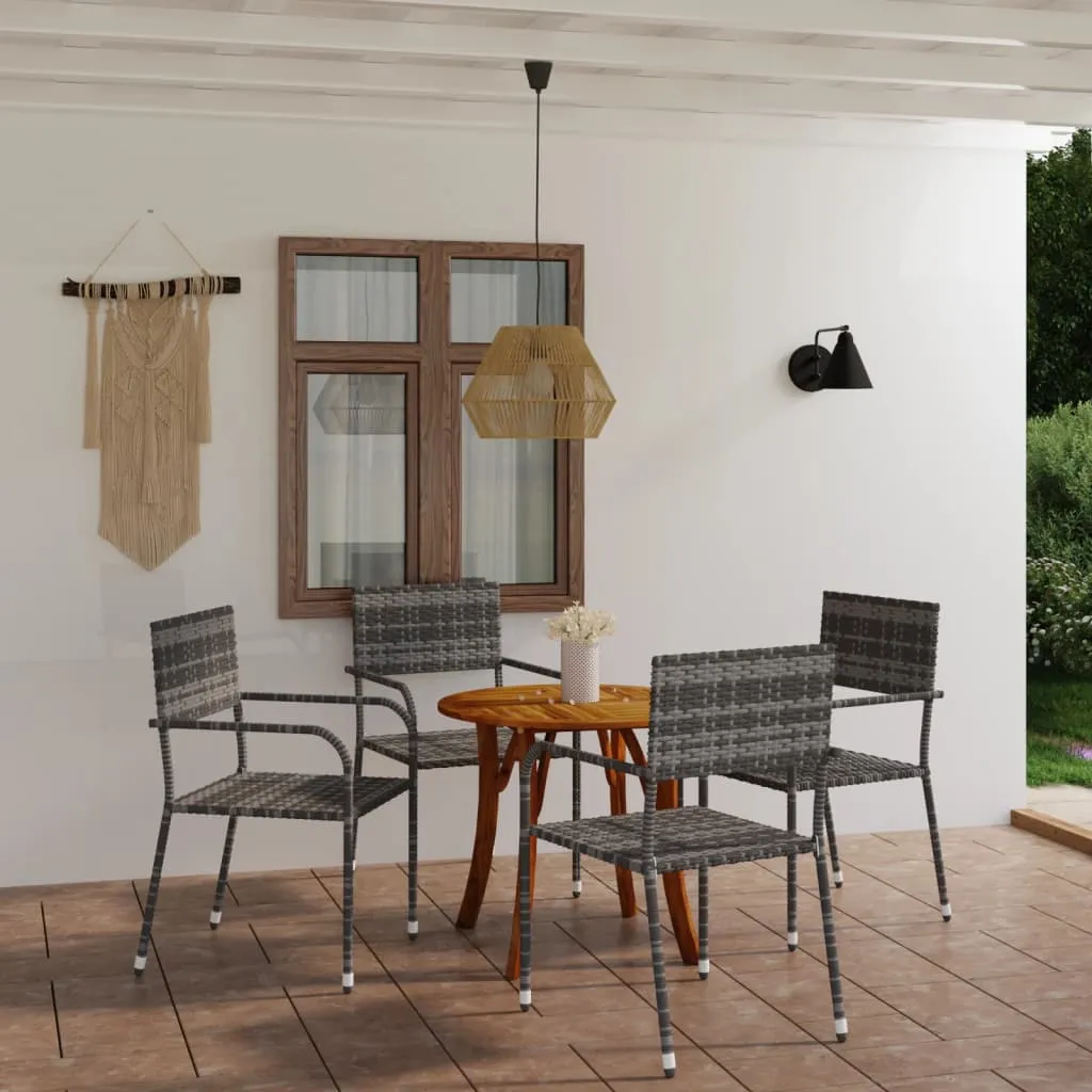 vidaXL Set Mobili da Pranzo per Giardino 5 pz Grigio