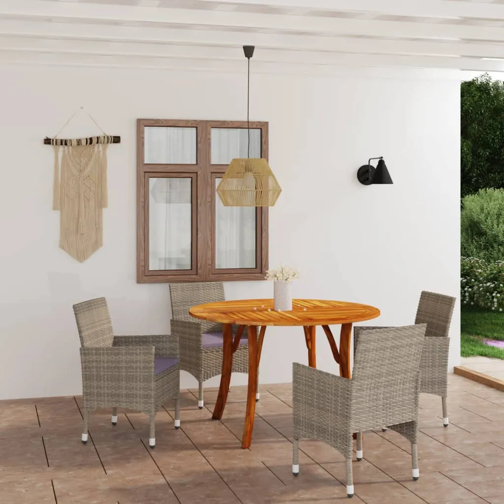 vidaXL Set Mobili da Pranzo per Giardino 5 pz Beige