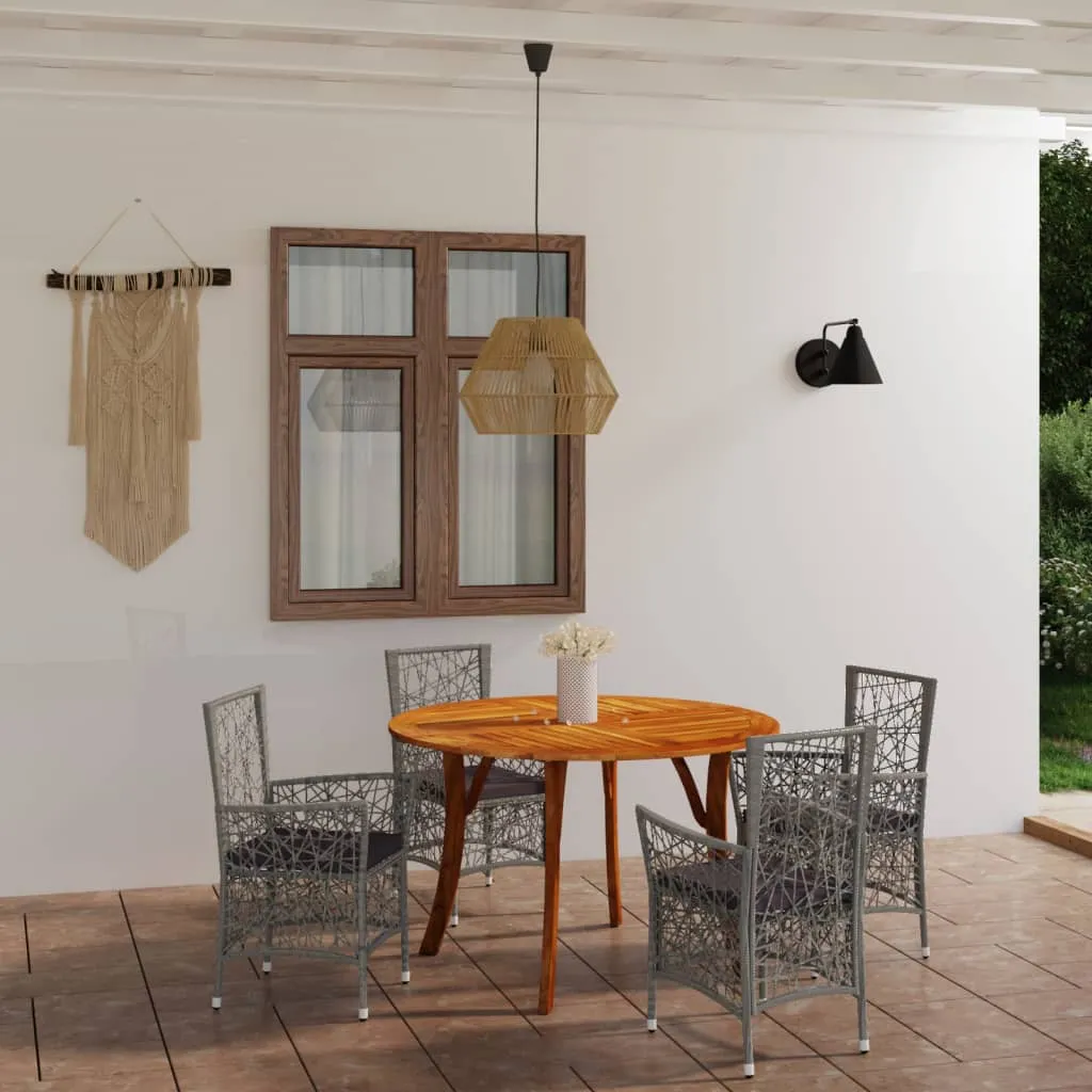 vidaXL Set Mobili da Pranzo per Giardino 5 pz Grigio