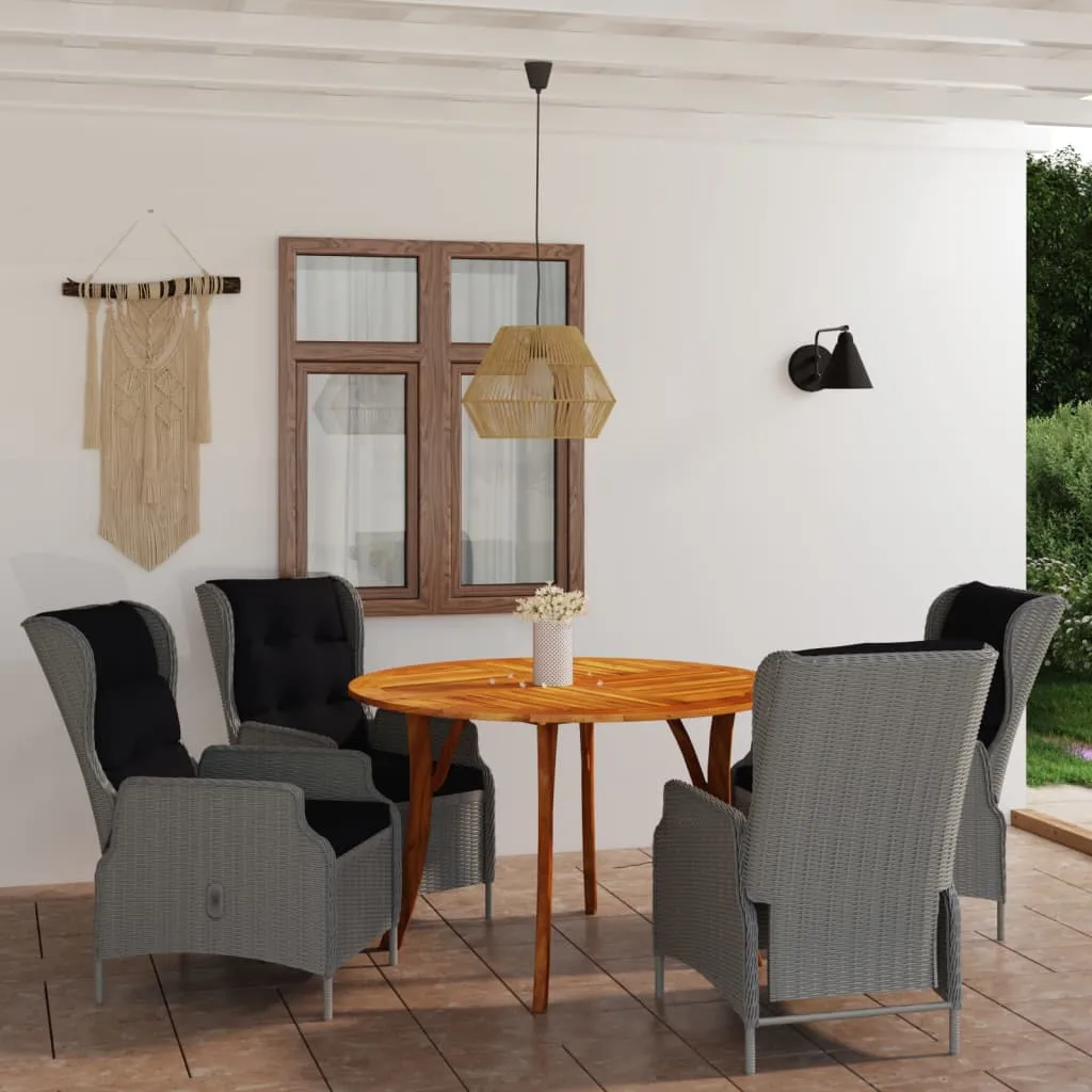 vidaXL Set Mobili da Pranzo per Giardino 5 pz Grigio Chiaro