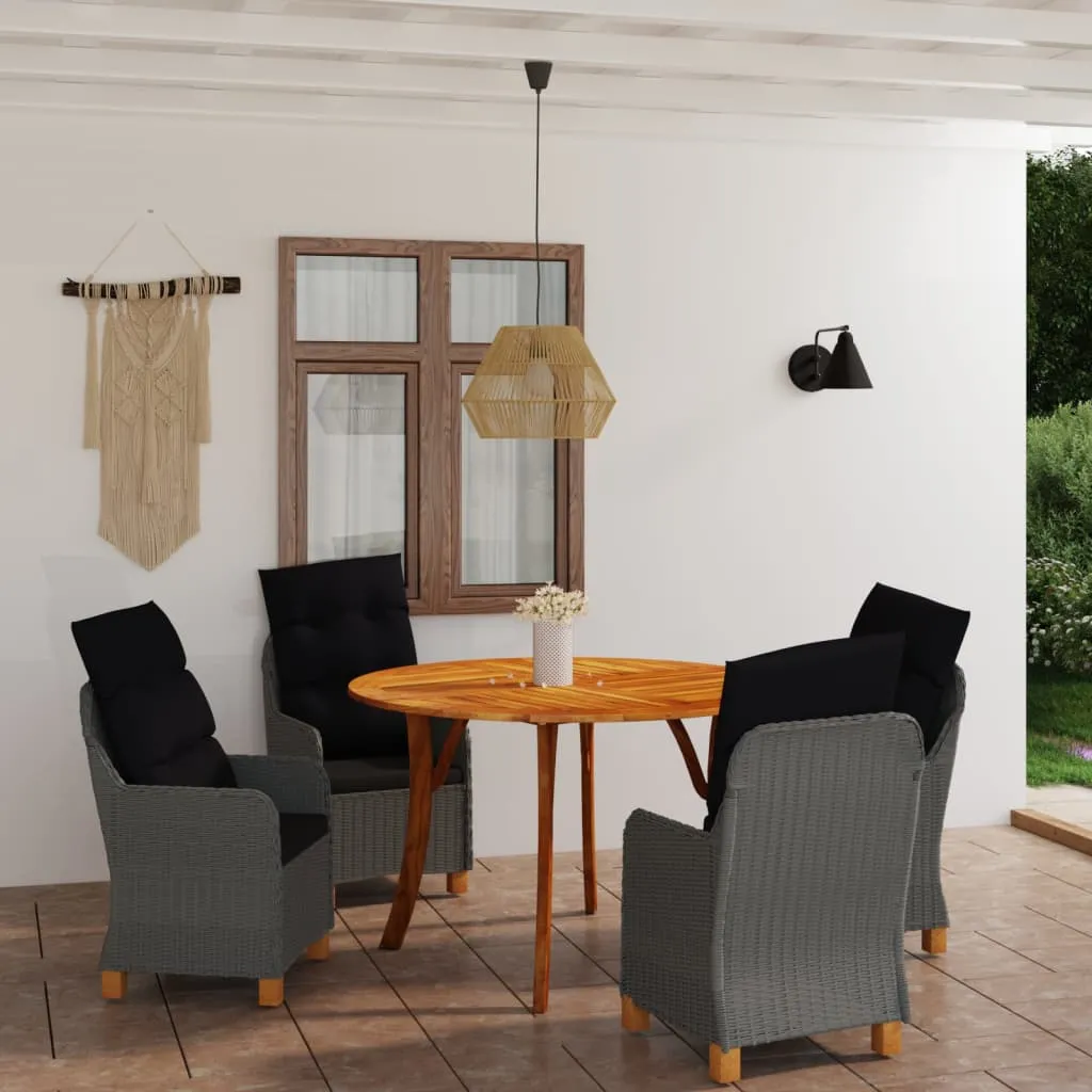 vidaXL Set Mobili da Pranzo per Giardino 5 pz Grigio Chiaro