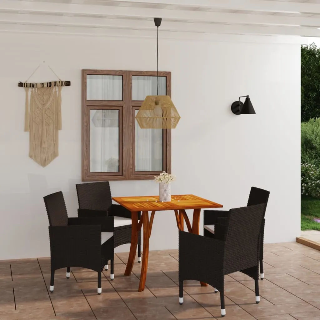 vidaXL Set Mobili da Pranzo per Giardino 5 pz Marrone