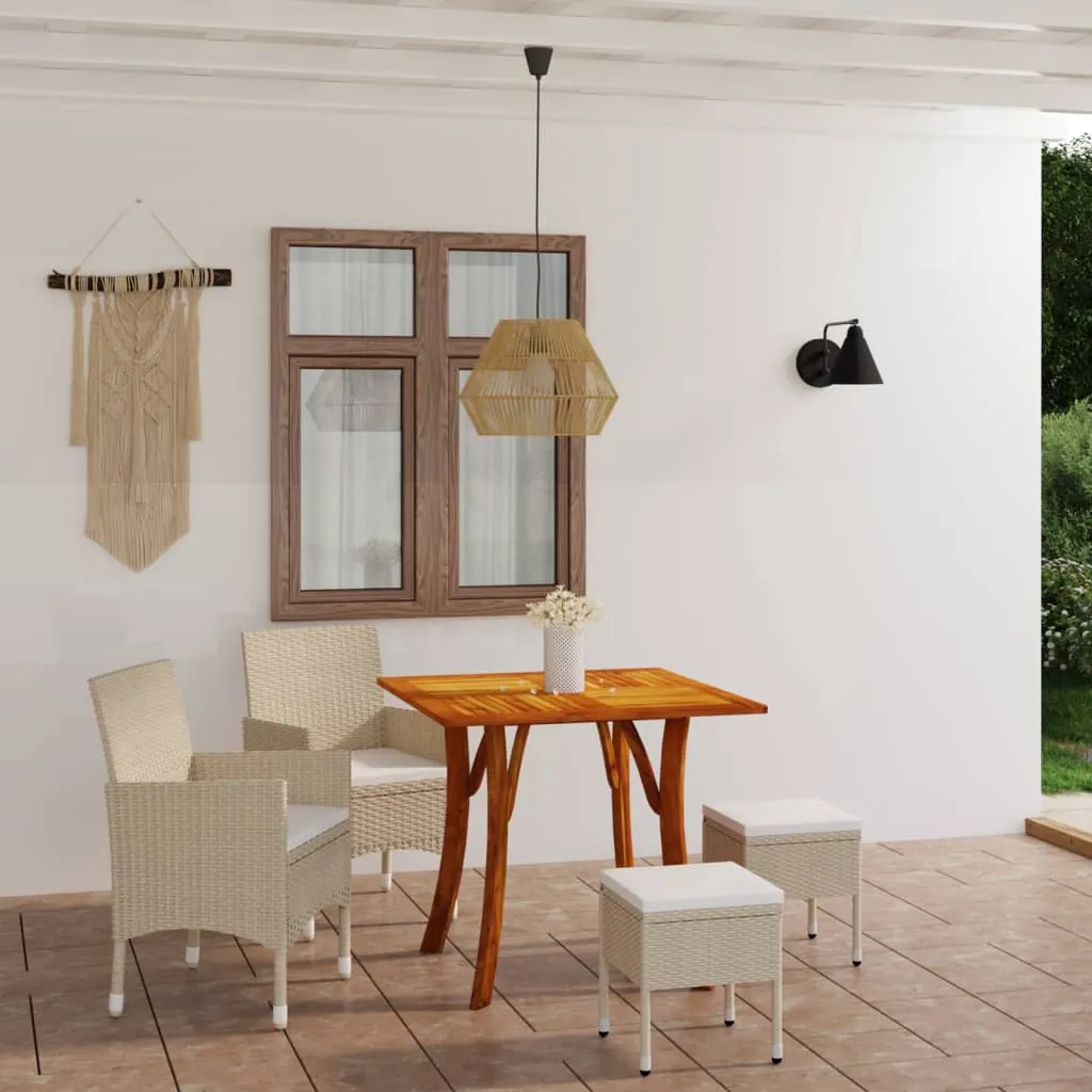 vidaXL Set Mobili da Pranzo per Giardino 5 pz Beige 