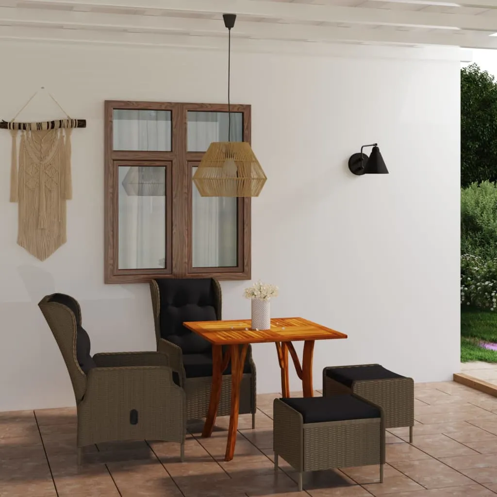 vidaXL Set Mobili da Pranzo per Giardino 5 pz Marrone