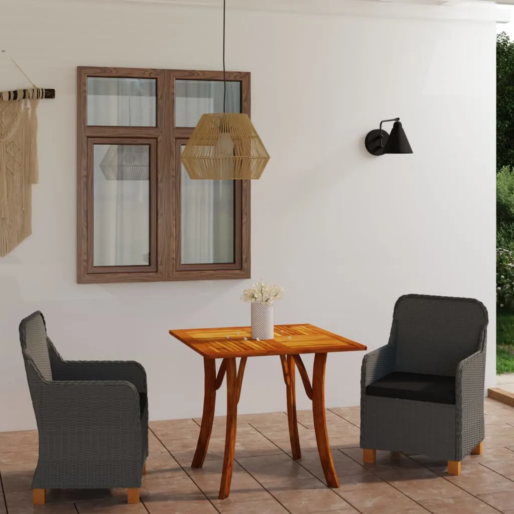 vidaXL Set Mobili da Pranzo per Giardino 3 pz Grigio Scuro