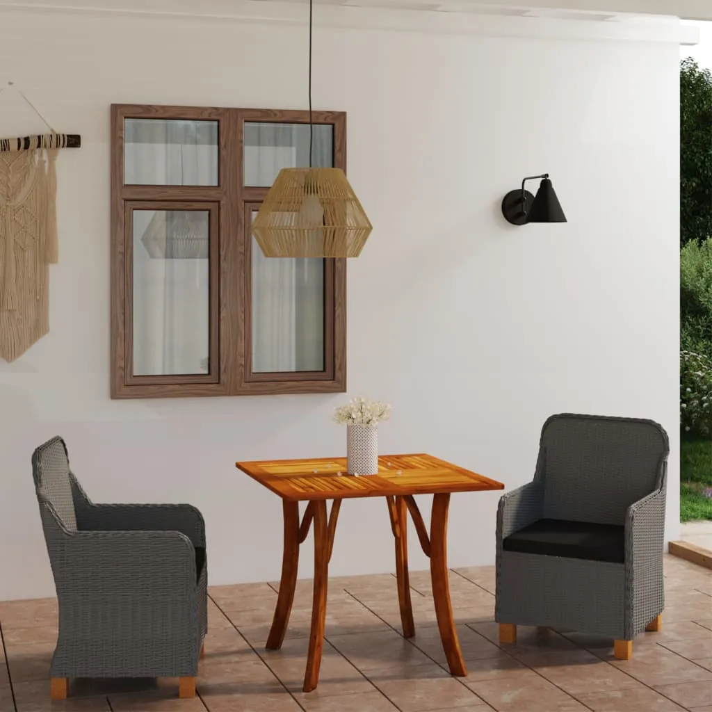 vidaXL Set Mobili da Pranzo per Giardino 3 pz Grigio Chiaro