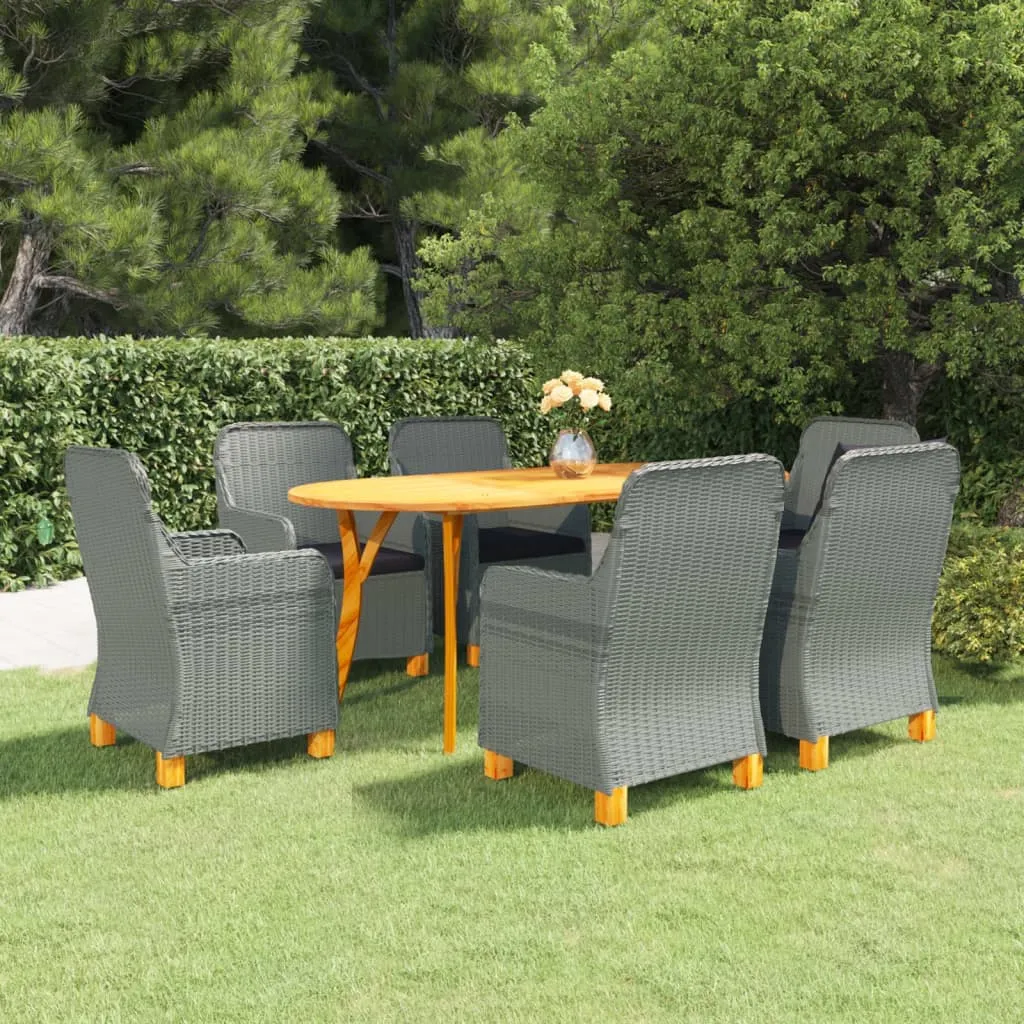 vidaXL Set Mobili da Pranzo per Giardino 7 pz Grigio Chiaro