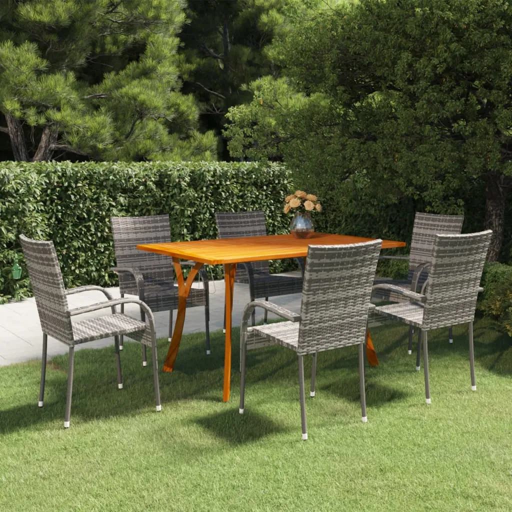 vidaXL Set da Pranzo per Giardino 7 pz Grigio