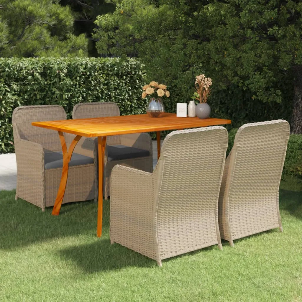 vidaXL Set Mobili da Pranzo per Giardino 5 pz Marrone