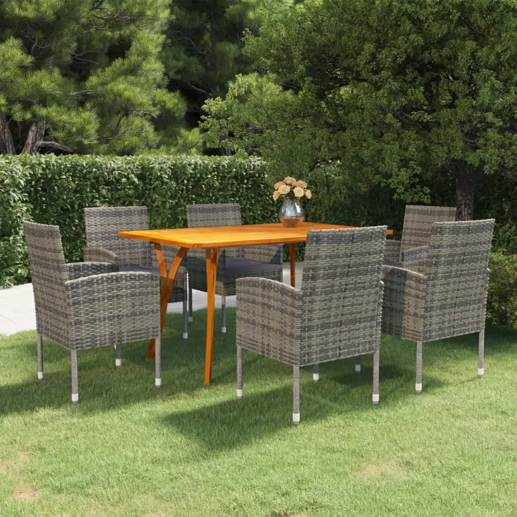 vidaXL Set da Pranzo da Giardino 7 pz Antracite