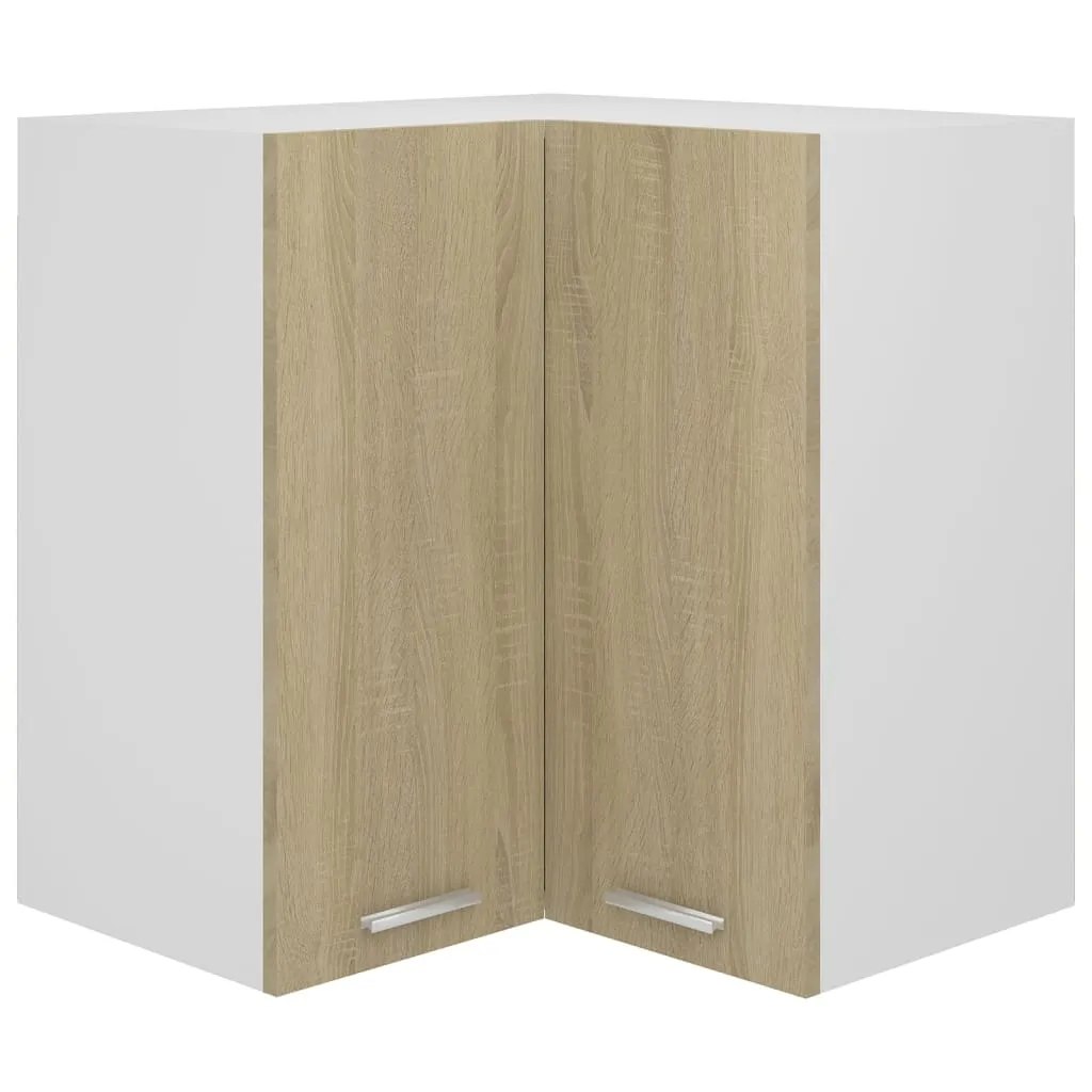 vidaXL Pensile Angolare Rovere Sonoma 57x57x60 cm in Legno Multistrato