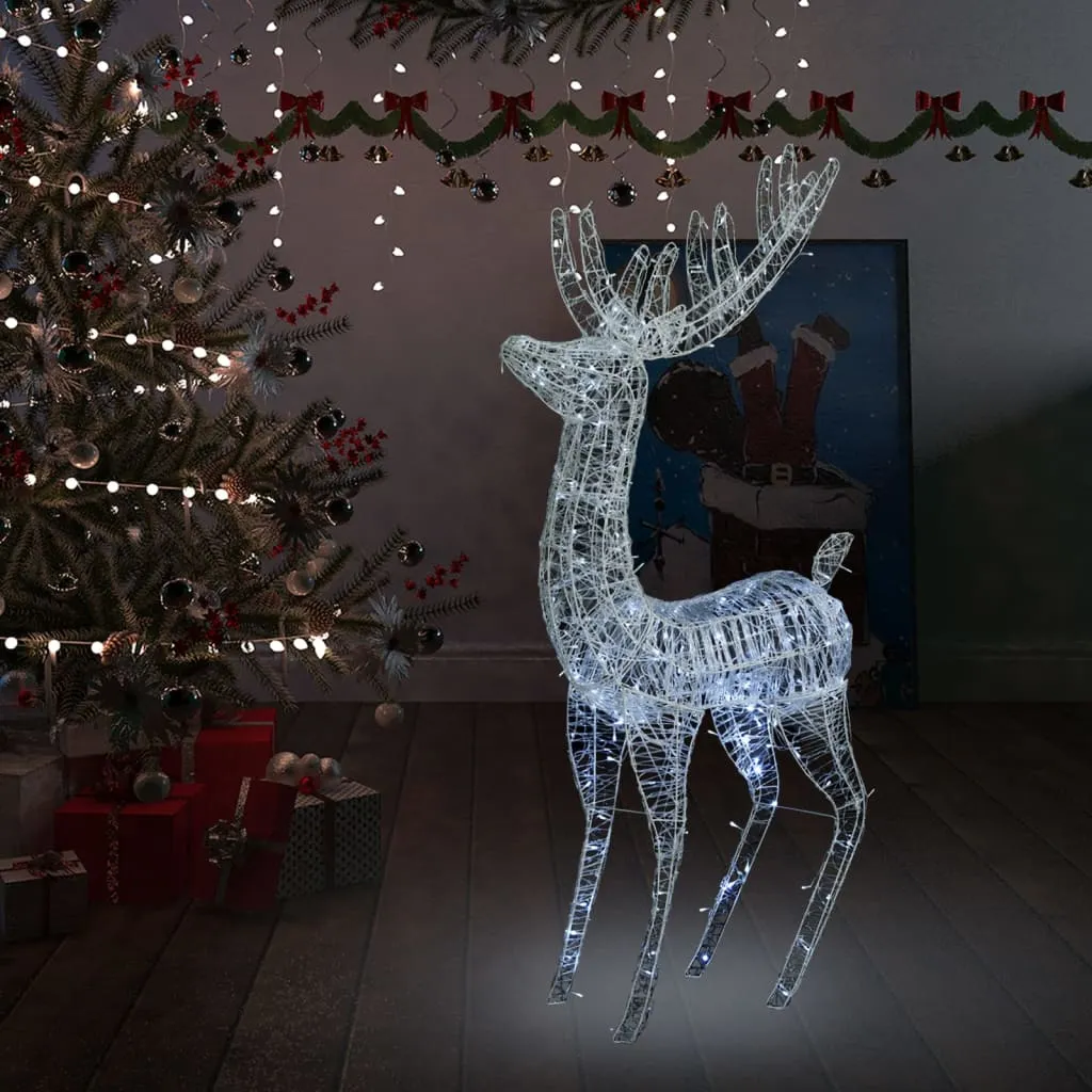 vidaXL Renne di Natale XXL in Acrilico 250 LED 2pz 180cm Bianco Freddo