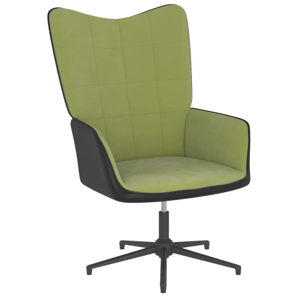 vidaXL Poltrona Relax Verde Chiaro in Velluto e PVC