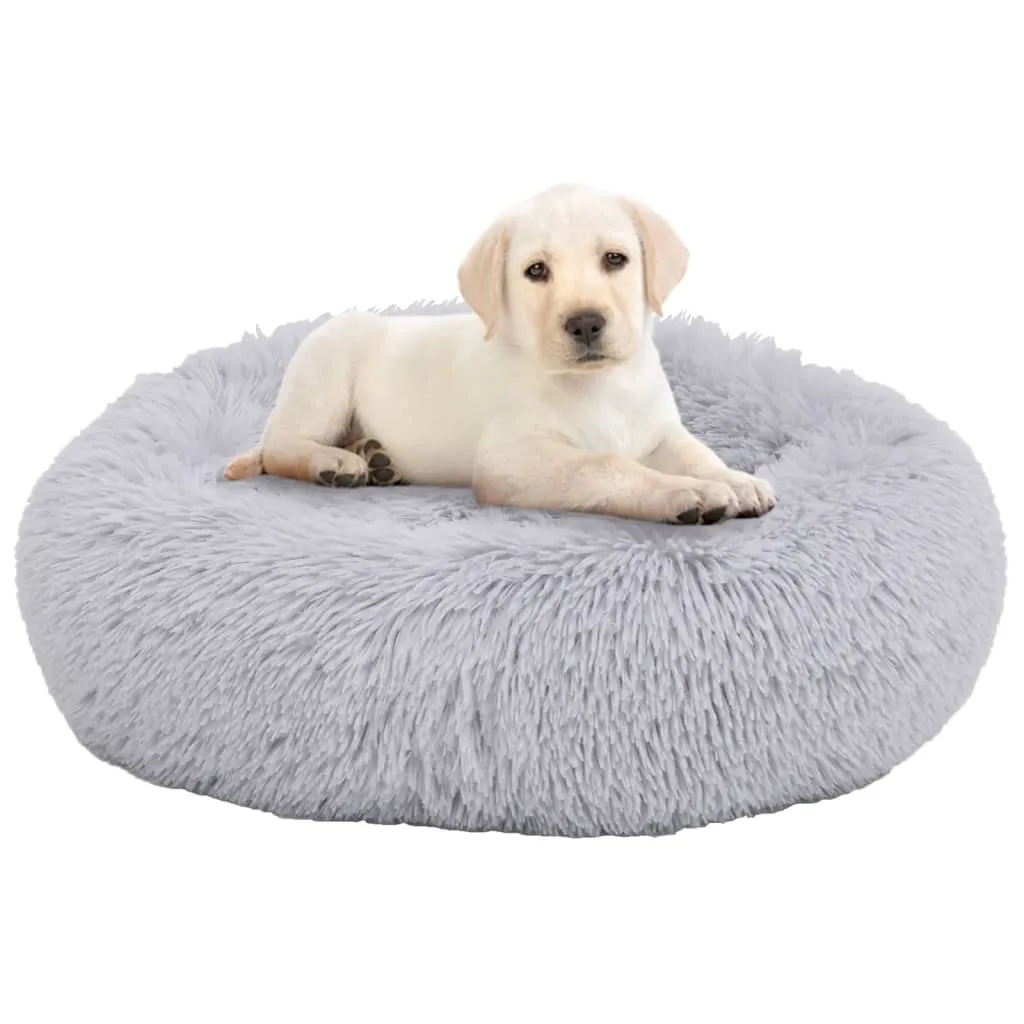 vidaXL Cuscino Lavabile Cani e Gatti Grigio Chiaro 70x70x15 cm Peluche