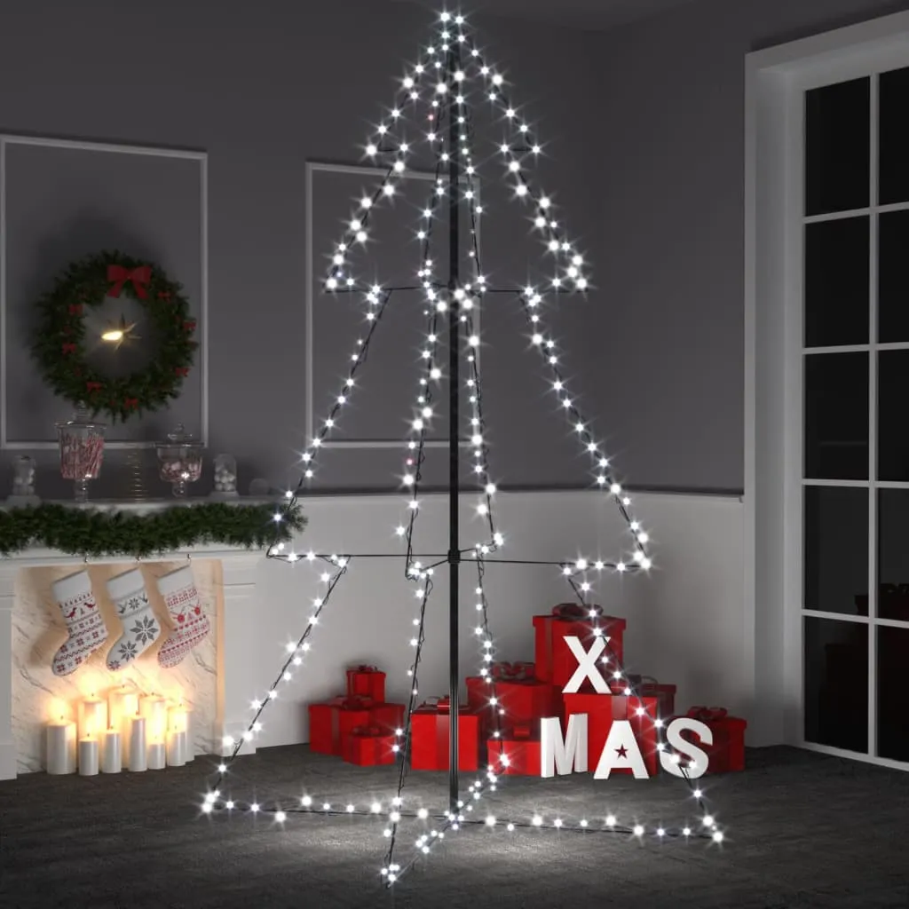 vidaXL Albero di Natale a Cono 240 LED per Interni Esterni 118x180 cm