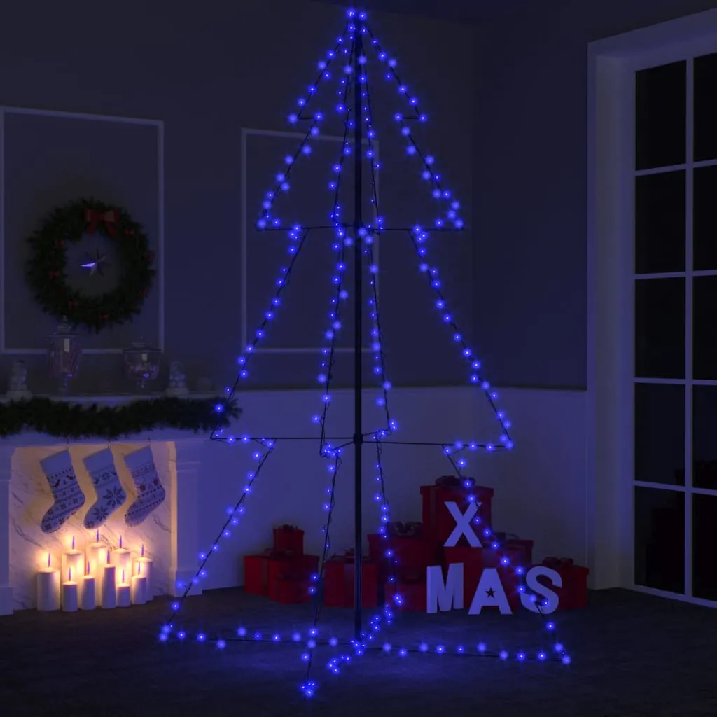 vidaXL Albero di Natale a Cono 240 LED per Interni Esterni 118x180 cm