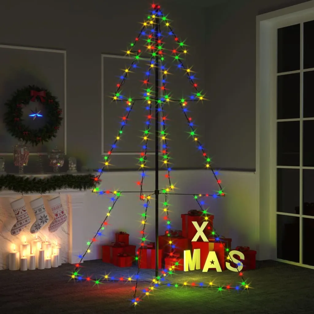 vidaXL Albero di Natale a Cono 240 LED per Interni Esterni 118x180 cm