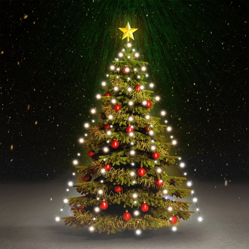 vidaXL Rete di Luce per Albero di Natale 180 LED Bianco Freddo 180 cm