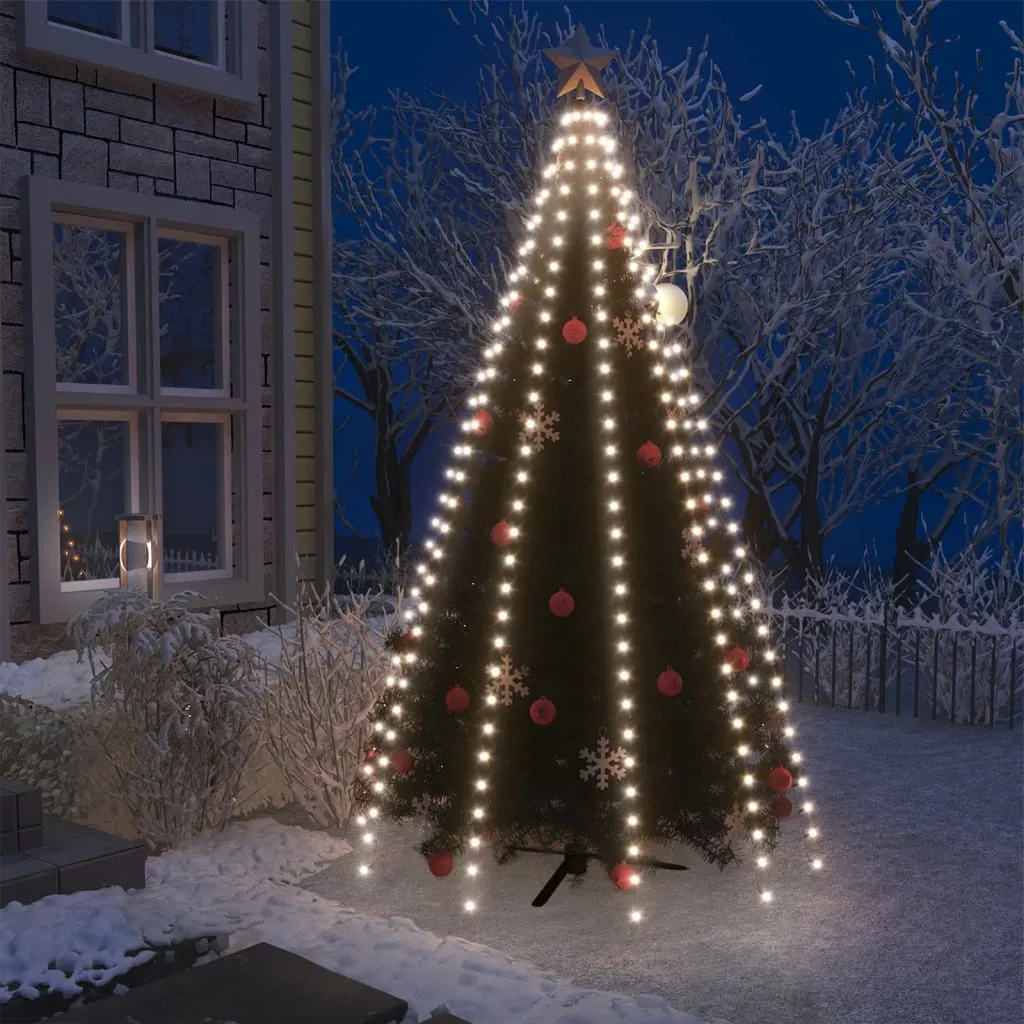 vidaXL Rete di Luce per Albero di Natale 250 LED Bianco Freddo 250 cm