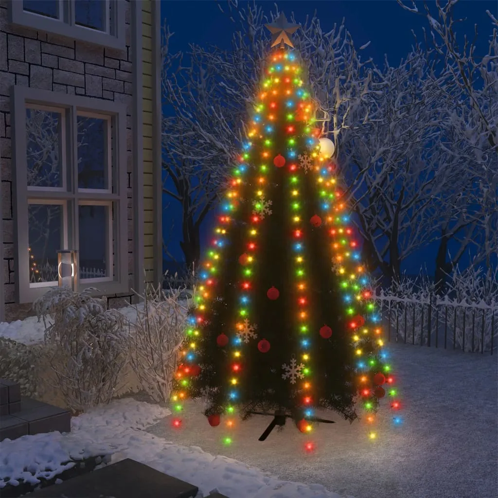 vidaXL Rete di Luce per Albero di Natale 250 LED Multicolore 250 cm