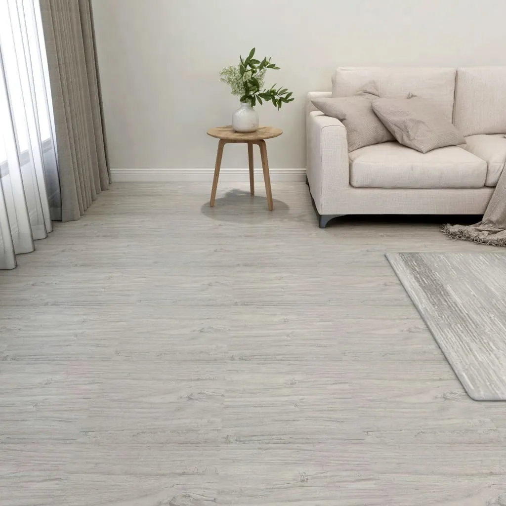 vidaXL Listoni Pavimenti Adesivi 20 pz in PVC 1,86 m² Grigio Chiaro