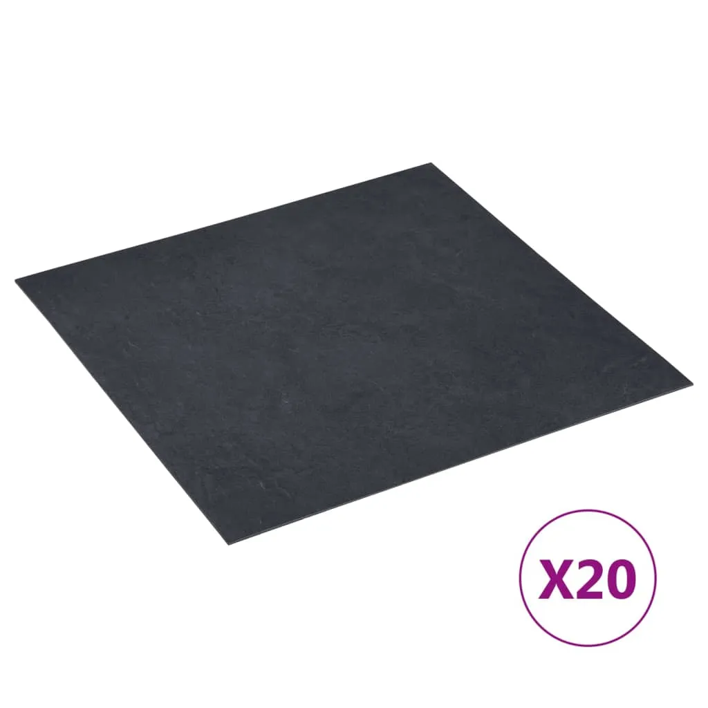 vidaXL Listoni Pavimenti Adesivi 20 pz in PVC 1,86 m² Marmo Nero