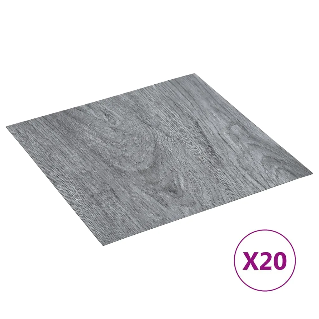 vidaXL Listoni Pavimenti Adesivi 20 pz in PVC 1,86 m² Grigio Chiaro