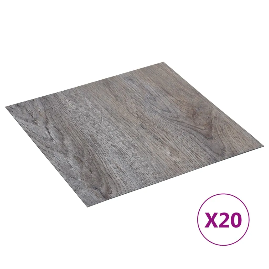 vidaXL Listoni Pavimenti Adesivi 20 pz in PVC 1,86 m² Marrone Chiaro