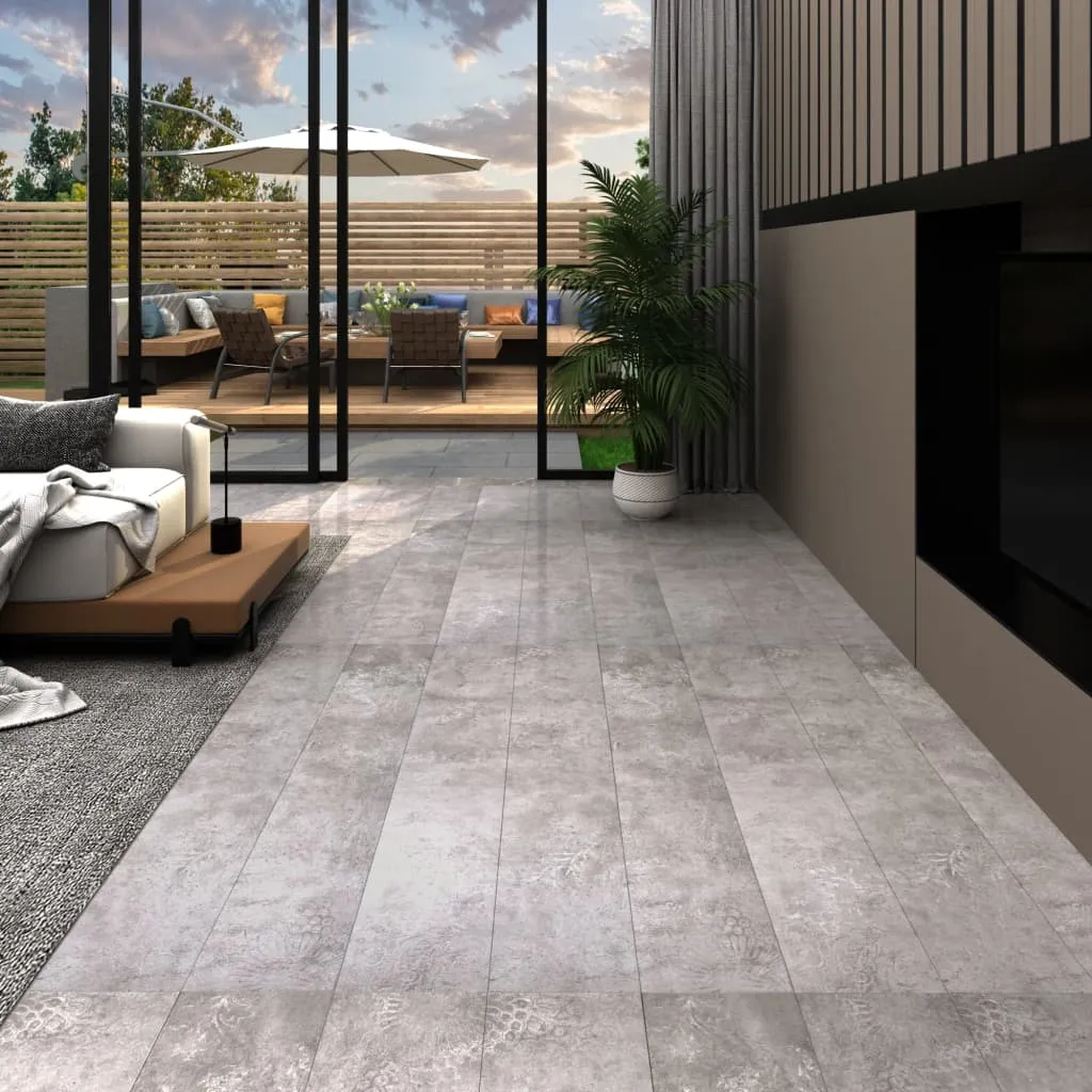 vidaXL Listoni Autoadesivi in PVC 5,21 m² 2 mm Grigio Terra