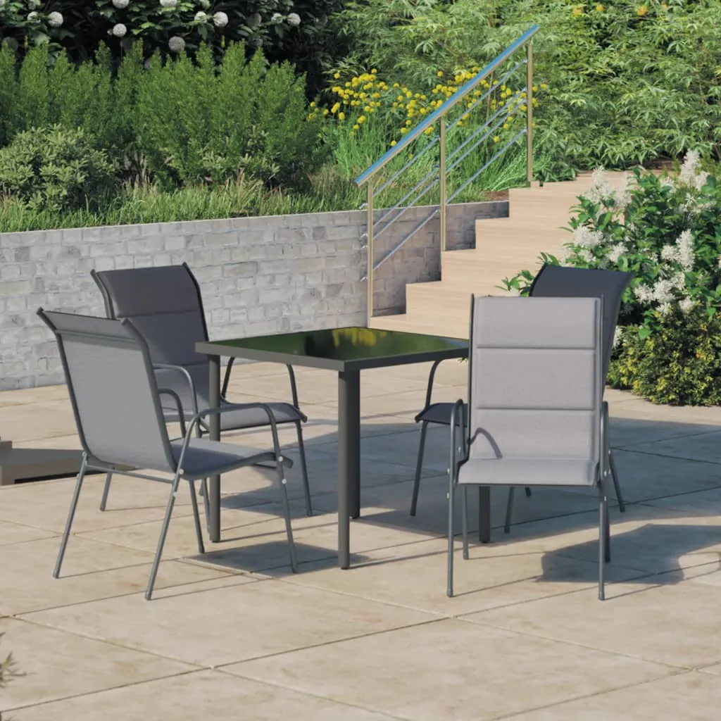 vidaXL Set da Pranzo da Giardino 5 pz in Acciaio Antracite