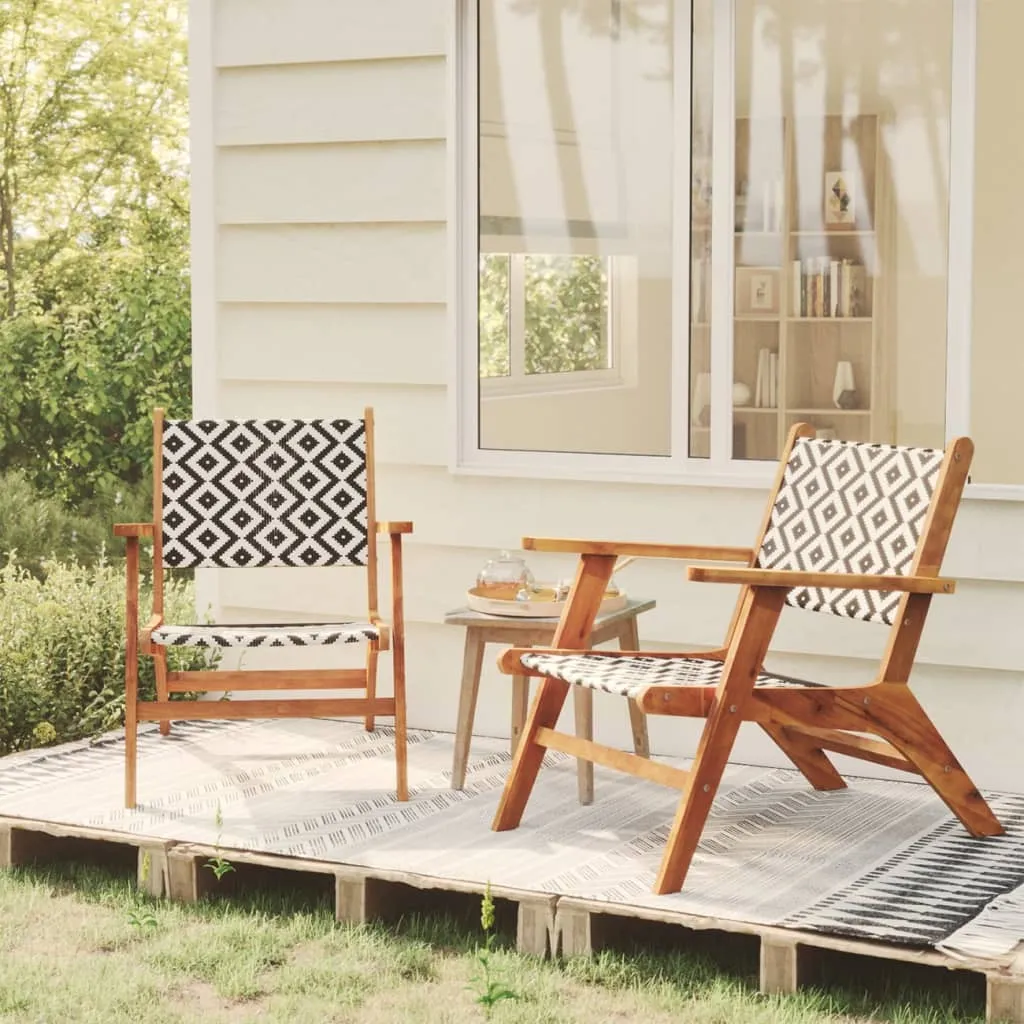 vidaXL Sedie da Giardino 2 pz in Legno Massello d'Acacia