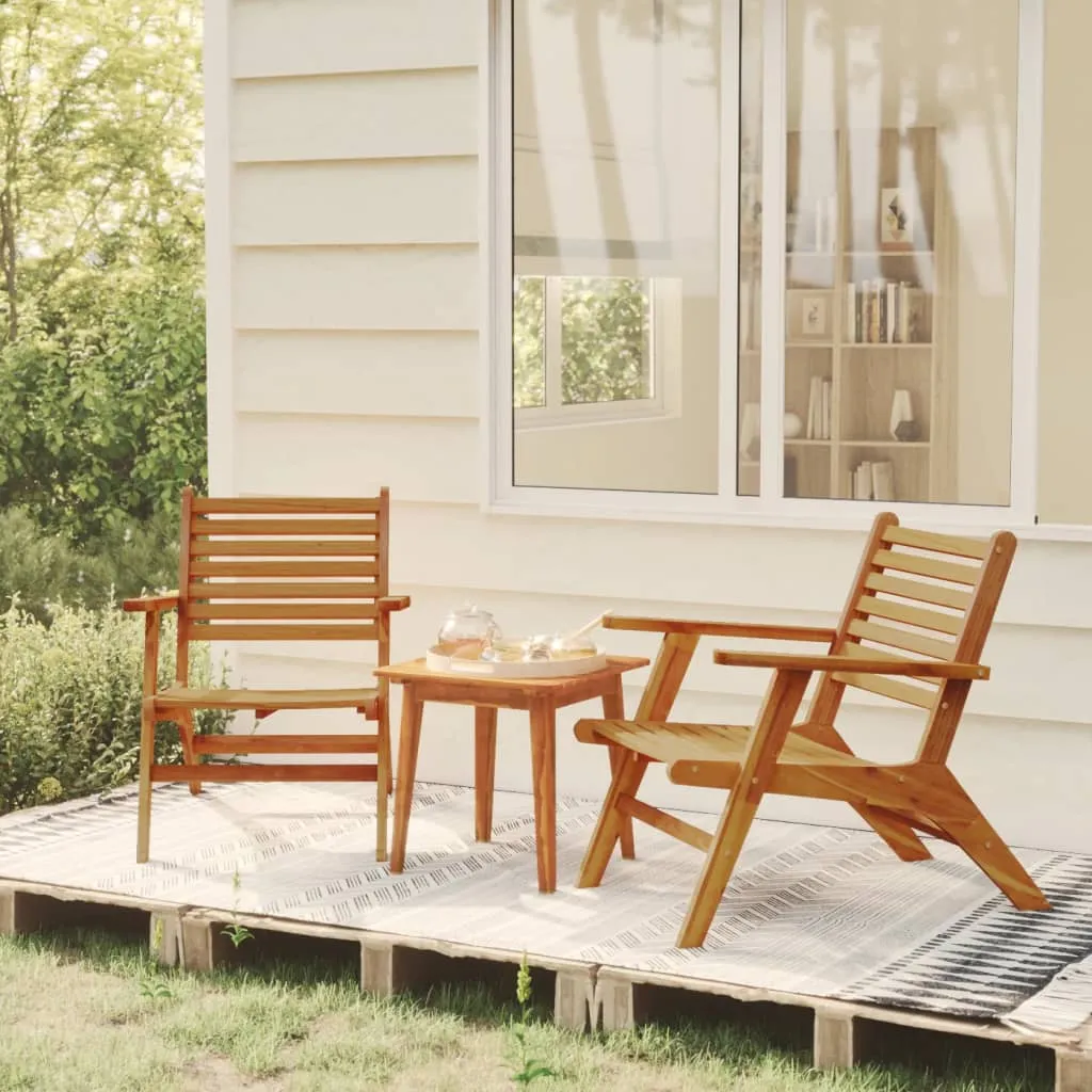 vidaXL Sedie da Giardino 2 pz in Legno Massello d'Acacia