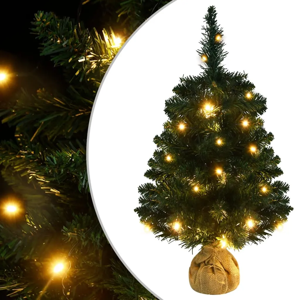 vidaXL Albero di Natale Preilluminato con Palline Verde 60 cm