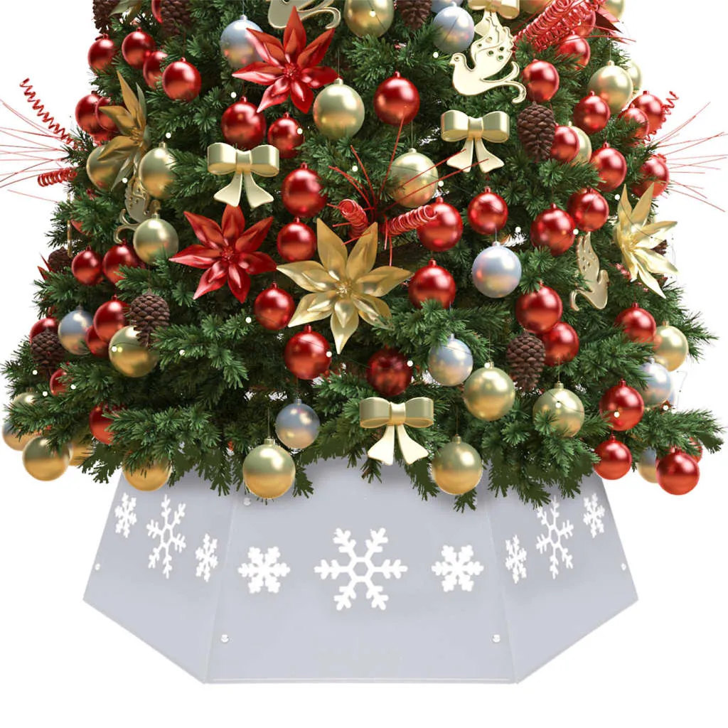 vidaXL Gonna per Albero di Natale Argento e Bianco Ø68x25 cm