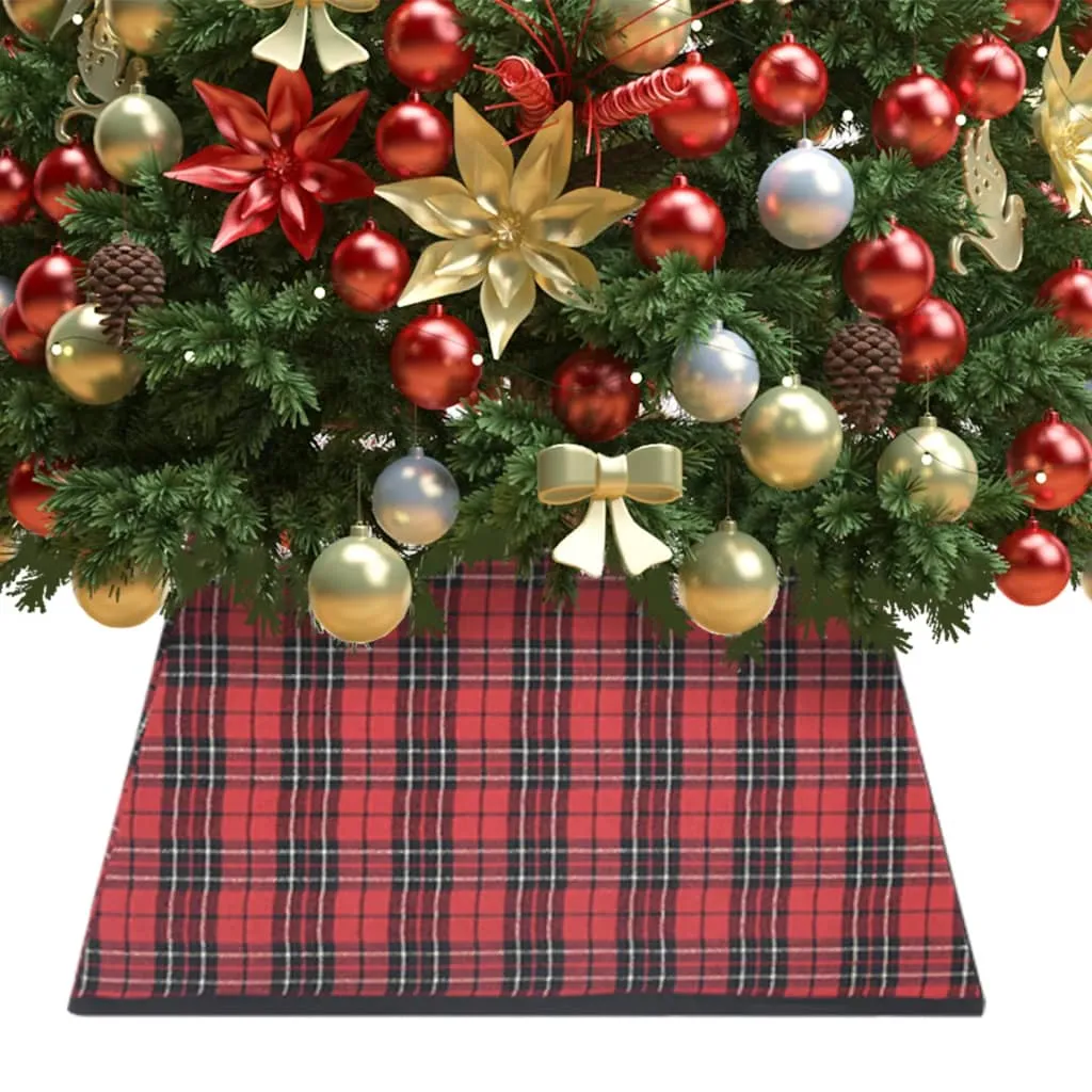 vidaXL Gonna per Albero di Natale Rossa e Nera 48x48x25 cm