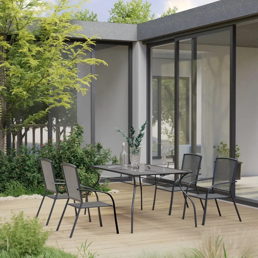 vidaXL Set Pranzo da Giardino 5 pz in Acciaio Antracite