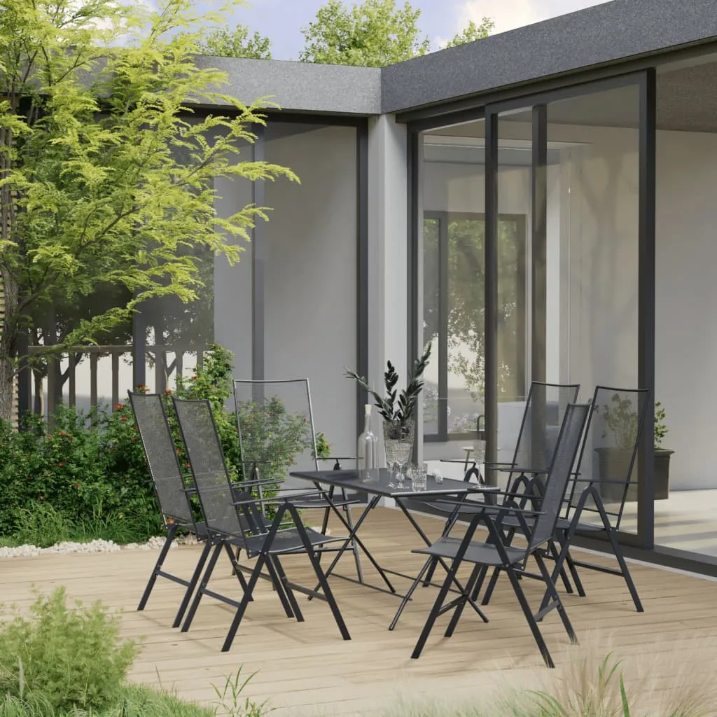 vidaXL Set Pranzo da Giardino 7 pz in Acciaio Antracite