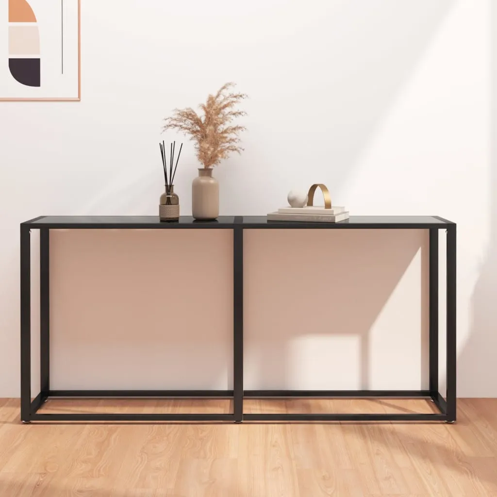 vidaXL Tavolo Consolle Nero 160x35x75,5 cm in Vetro Temperato