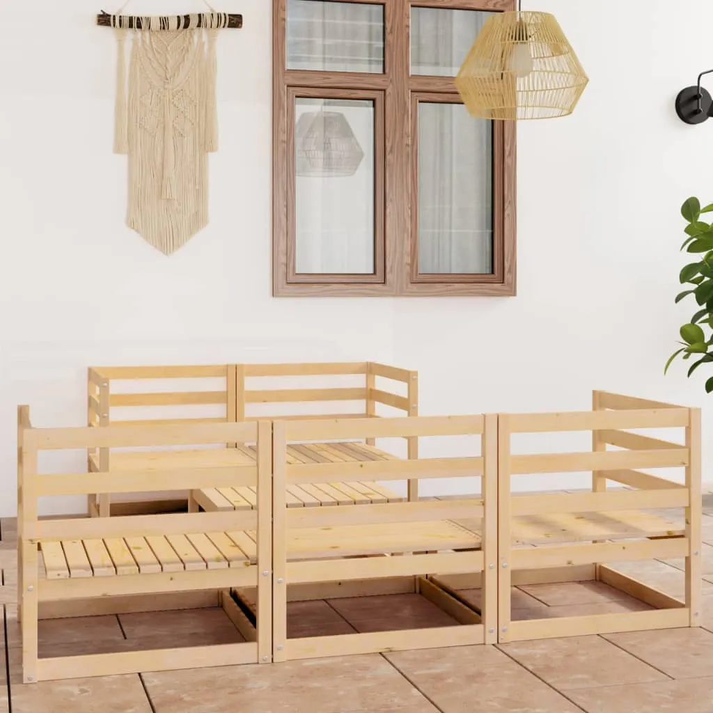 vidaXL Set Divani da Giardino 6 pz in Legno Massello di Pino