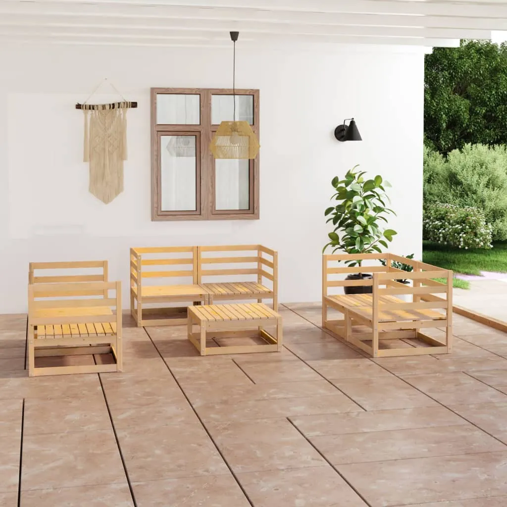 vidaXL Set Divani da Giardino 7 pz con Cuscini Legno Massello di Pino