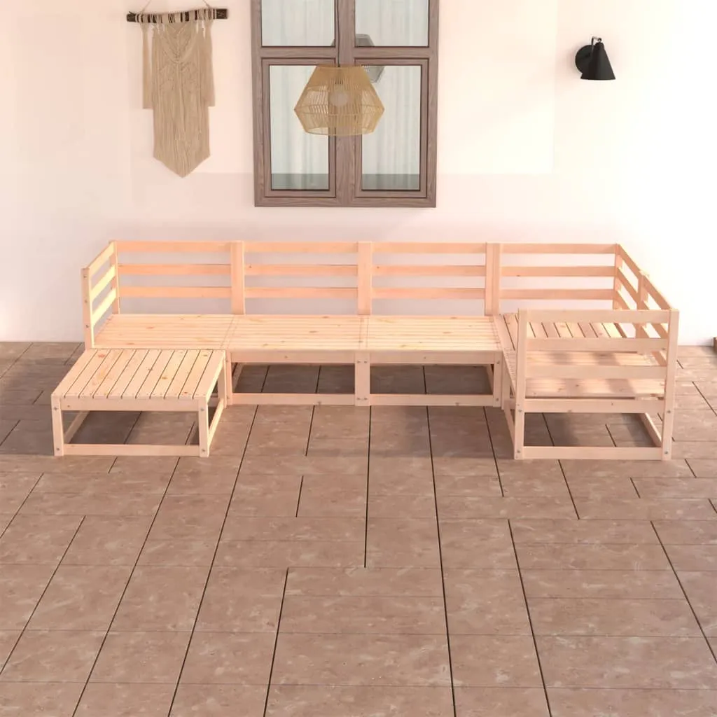 vidaXL Set Divani da Giardino 6 pz in Legno Massello di Pino